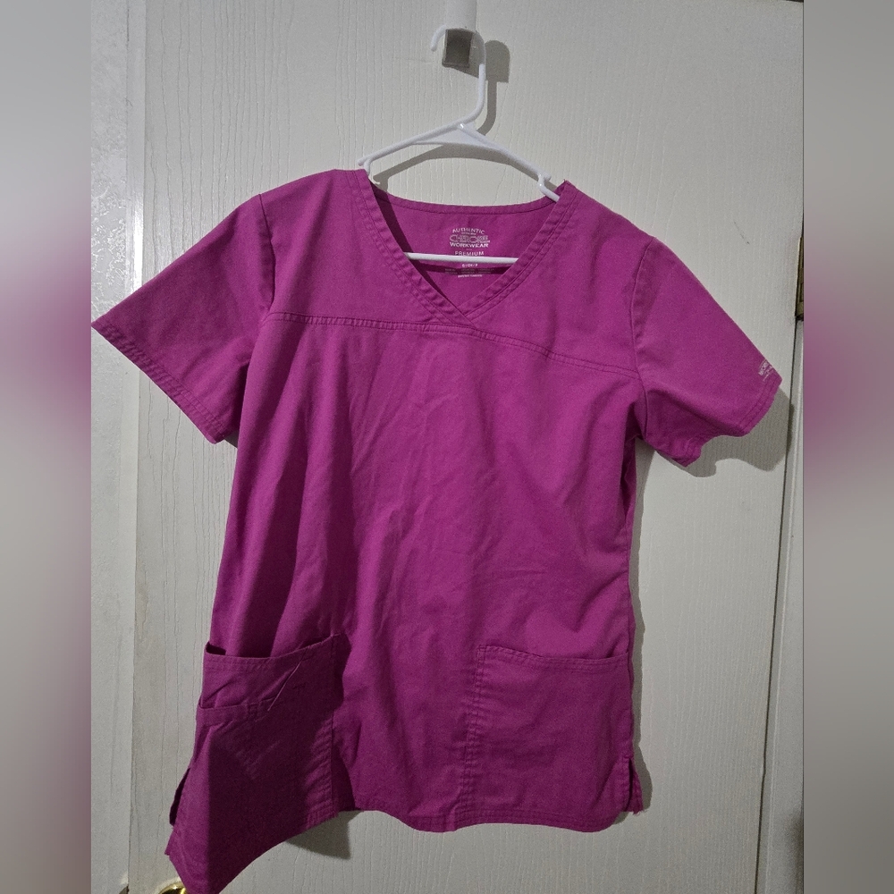 Cherokee Women's V-Neck Scrub Top Premium Core Stretch  Purple